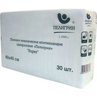 Пеленка одноразовая Пелигрин Super медицинские 60x40 (30 шт)