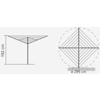 Сушилка для белья Brabantia Topspinner 310805 50 м (серый металлик)