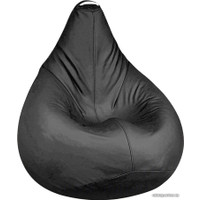 Кресло-мешок Kreslomeshki Груша экокожа (XXL, черный)