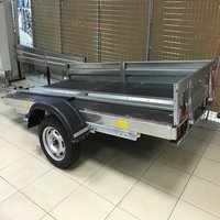 Одноосный прицеп AvtoS A25P1B (2500x1500x300, R13, ресс. 3302(ГАЗ-2лист), тент 1200мм Аэро)