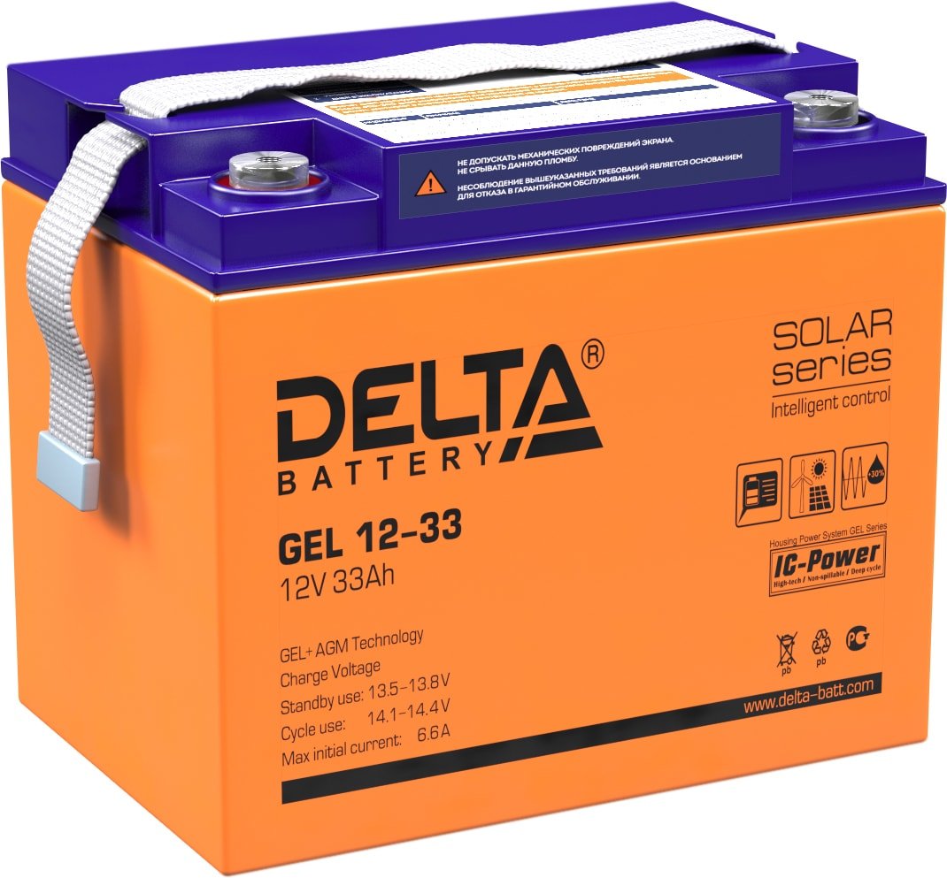 

Аккумулятор для ИБП Delta GEL 12-33 (12В/33 А·ч)