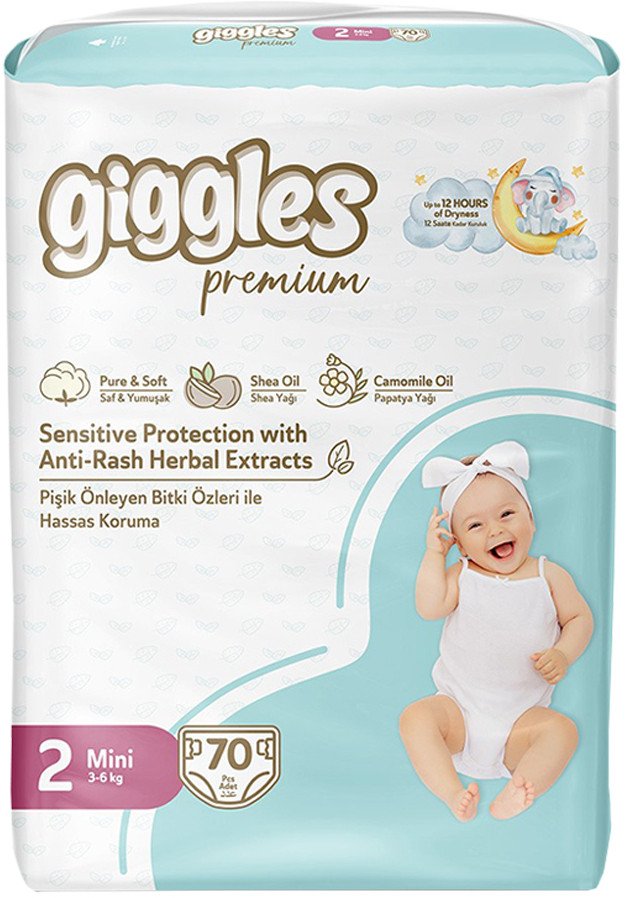 

Подгузники Giggles Premium Mini 2 Jumbo Pack (70 шт)