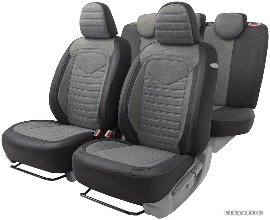 Комплект чехлов для сидений Autoprofi Linen LIN-1505 (черный/темно-серый)