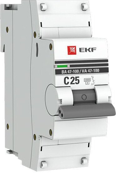 

Выключатель автоматический EKF PROxima ВА 47-100 1P 25А (C) 10kA mcb47100-1-25C-pro