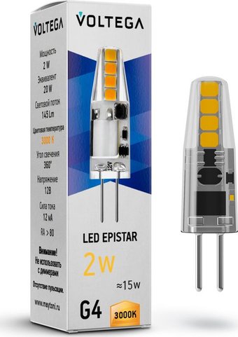 Светодиодная лампочка Voltega Simple Capsule 2W 3000K G4