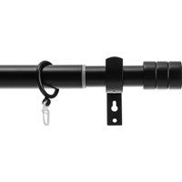 Карниз для штор Sundays Home Цилиндр Раздвижной 25/28мм 1-рядный (черный матовый, 2-3.6м) в Гомеле