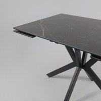 Кухонный стол Lepremo AV 2111 МДФ+керамика раздвижной 1200-1800x800 (черный матовый Shakespeare/черный)