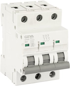 

Выключатель автоматический GEYA GYM8 3P 63А B 4.5кА GYM83P63B