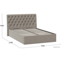 Кровать Трия Скарлет универсальная тип 1 с ПМ 140x200 (велюр мокко темный)