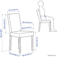 Обеденная группа Ikea Экедален/Экедален 094.288.18 (белый/книса светло-серый)