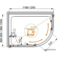 Душевой уголок Cezares Anima-W-RH-2-120/90-C-Cr-R