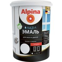 Эмаль Alpina Аква для окон и дверей глянцевая 0.9 л (белый глянцевый)