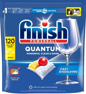 Капсулы для посудомоечной машины Finish Powerball Quantum All in 1 Lemon (120 шт)