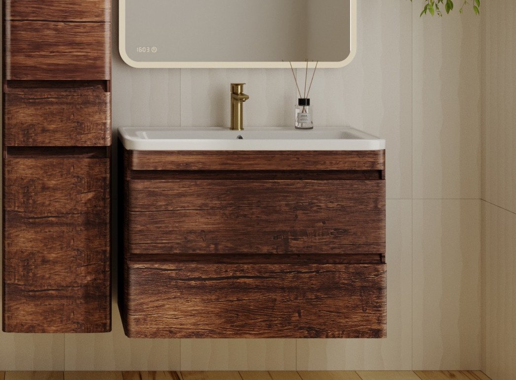 

Symbolite Тумба под умывальник Атлантика 80 Люкс Plus (подвесная, старое дерево)