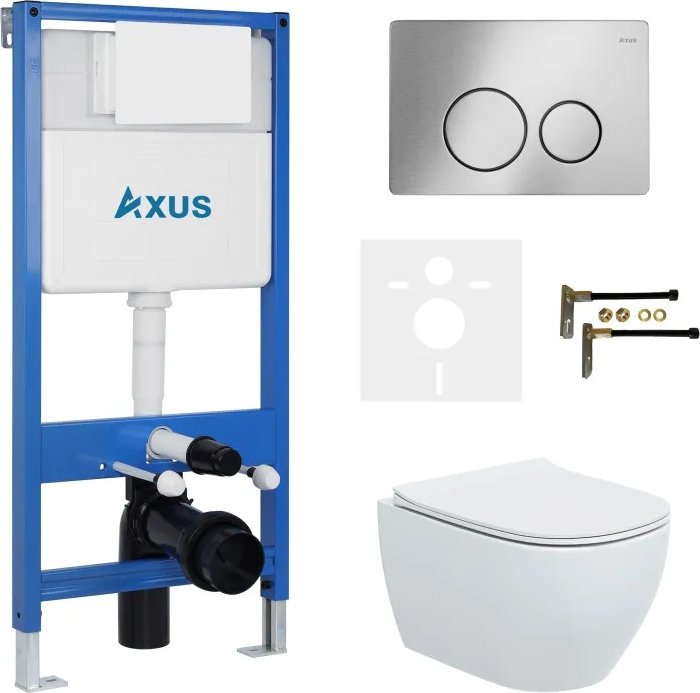 

Унитаз подвесной Axus 2318 с инсталляцией 011D и кнопкой 097IS