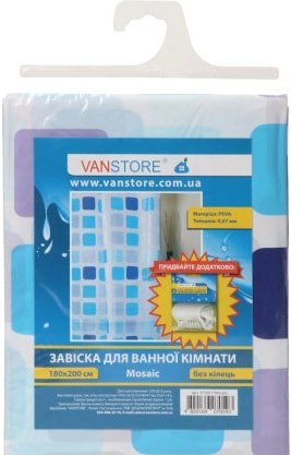 Шторка-занавеска для ванны VanStore Mosaic Peva 61001