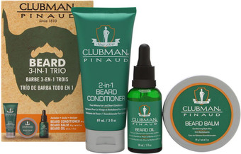 Набор для бороды Clubman 3-in-1Trio Крем-кондиционер+Воск-бальзам+Масло (89мл+59г+30мл)