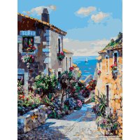 Картина по номерам Белоснежка Городок на побережье Коста-Брава 800-ASV