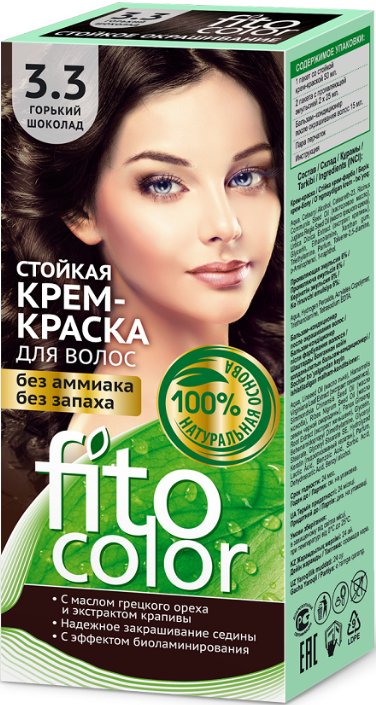 

Крем-краска для волос Фитокосметик Fitocolor 3.3 горький шоколад 115 мл