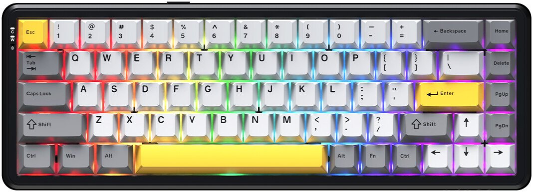 

Клавиатура Ajazz AK680 Max (8+1K) (черный/серый/желтый)