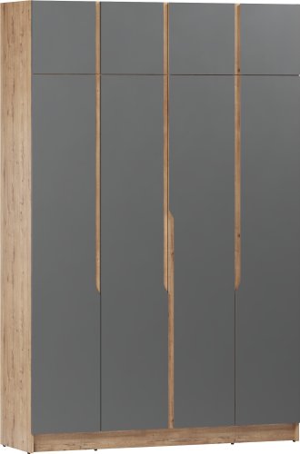 Шкаф распашной ЭлиГард Aura 4Dа (дуб вотан/графит)