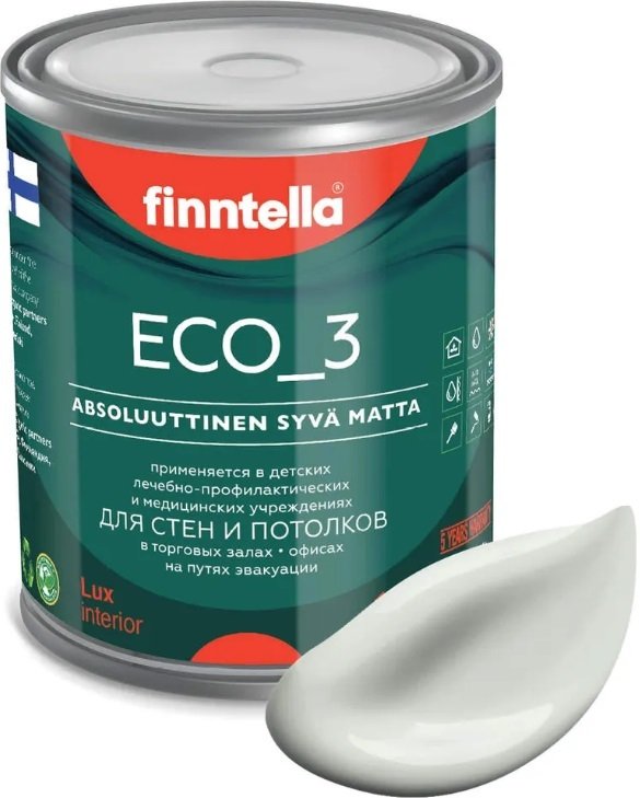 

Краска Finntella Eco 3 Wash and Clean Marmori F-08-1-1-LG167 0.9 л (светло-серый)