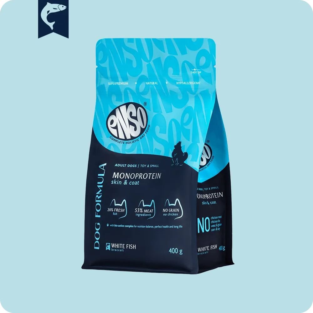 

Сухой корм для собак Enso DF Monoprotein белая рыба брокколи 020/251215 400 г