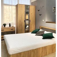 Кровать SV-Мебель МСП 1 с основанием 140х200 (дуб золотой/камень темный) в Лиде