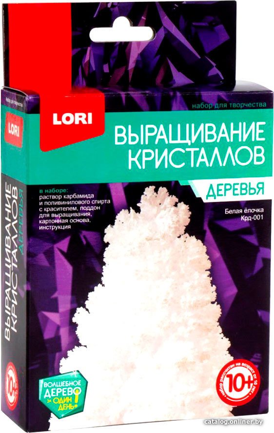 Набор для опытов Lori Выращивание кристаллов. Деревья. Белая елочка Крд-001