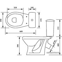 Унитаз напольный Оскольская керамика Суперкомпакт (белый, косой выпуск)