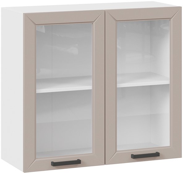 

Шкаф навесной Трия Лорас 1В8С (белый/холст латте)