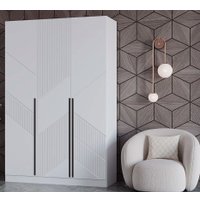 Шкаф распашной Феникс ФР№2 3-х створчатый (белый/софт белый, ручки черные)