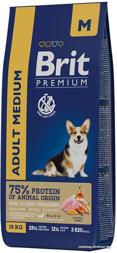 Brit Premium Dog Adult Medium курица 15 кг