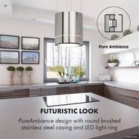 Кухонная вытяжка Klarstein Tron Ambience Island (серебристый)