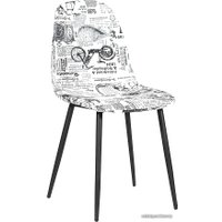 Стул TetChair Allen mod. DС409 (черно-белый принт ретро/черный)