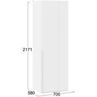 Шкаф распашной Трия Порто СМ-393.07.006 с 1 глухой дверью (белый жемчуг/белый софт) в Мозыре