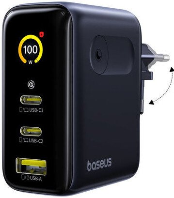 Сетевое зарядное Baseus PicoGo AE21 Fast Charger 2C+U 100W EU E0121B00