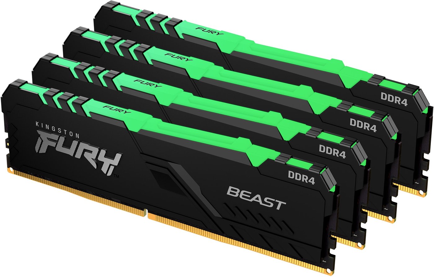 

Оперативная память Kingston FURY Beast RGB 4x16GB DDR4 PC4-25600 KF432C16BB1AK4/64