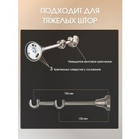 Карниз для штор Sundays Home Сириус 16мм+16мм двухрядный (сатин, 2м)