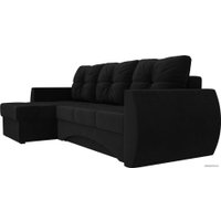 Угловой диван Лига диванов Сатурн 101051 (левый, велюр, черный)