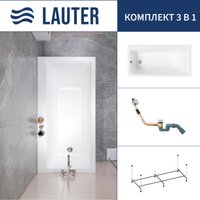 Ванна Lauter Seraphina 160x80 2112160L (с каркасом и сифоном 21Y11010 хром)