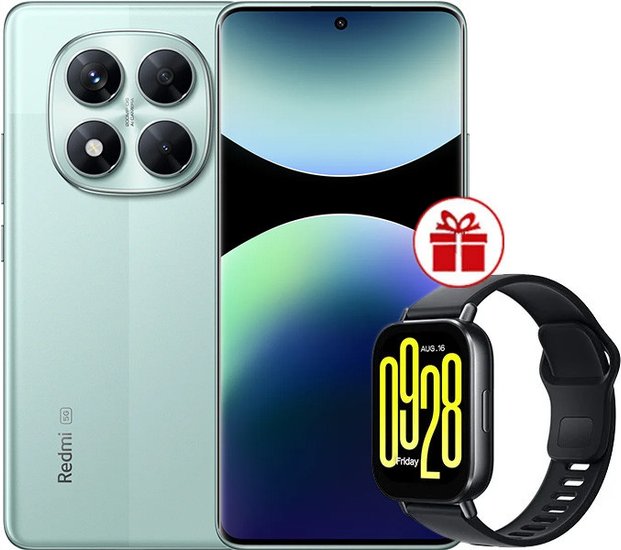 Xiaomi Redmi Note 14 Pro 5G 12GB/256GB wersja międzynarodowa (zielony) + smartwatch Xiaomi Redmi Watch 5 Active (czarny) w promocji