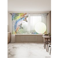 Комплект штор JoyArty Радужный шлейф и бабочки 1.45x1.8 м tul_20929_145x180 (2 шт)