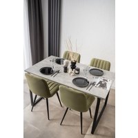 Кухонный стол Notta Лиман 140х80 615157 (бетон светлый/черный матовый)