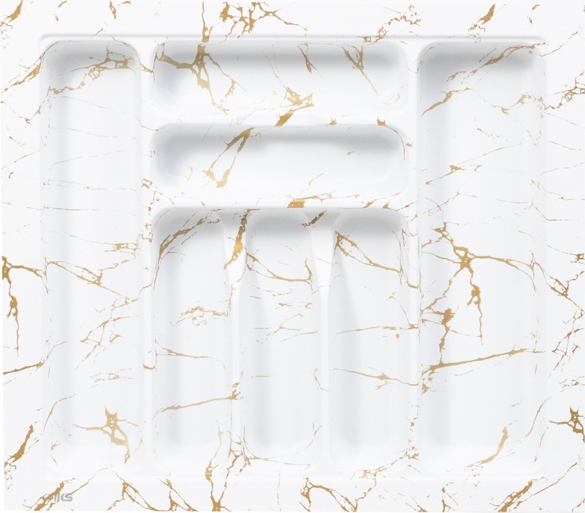 Лоток для столовых приборов AKS 600 Marble 540x485 (бело-золотой мрамор)