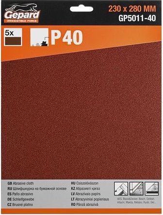 

Набор шлифлистов Gepard GP5011-40 (5 шт)
