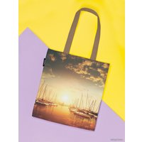 Сумка шоппер JoyArty Населенная гавань ткань под лен bsh_3483