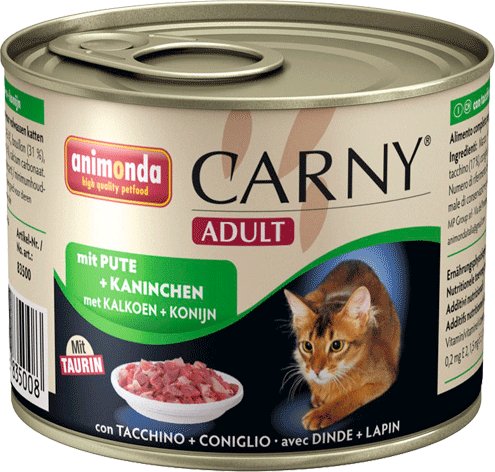 

Консервированный корм для кошек Animonda Carny Adult с индейкой и кроликом 0.2 кг