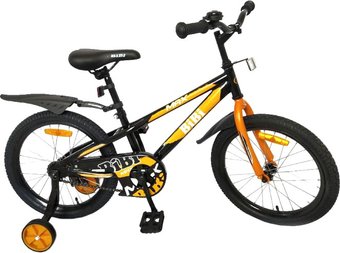 Детский велосипед Bibi Max 18 18.SC.MAX.BK0 (черный/оранжевый, 2020)