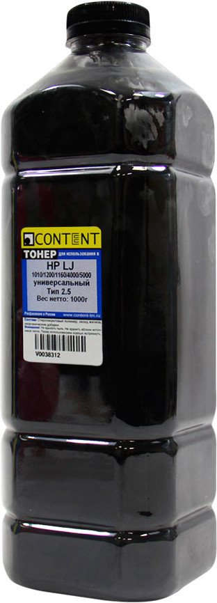 

Тонер Content Универсальный для HP LJ 1010/1200/1160/4000/5000 Тип 2.5 1 кг